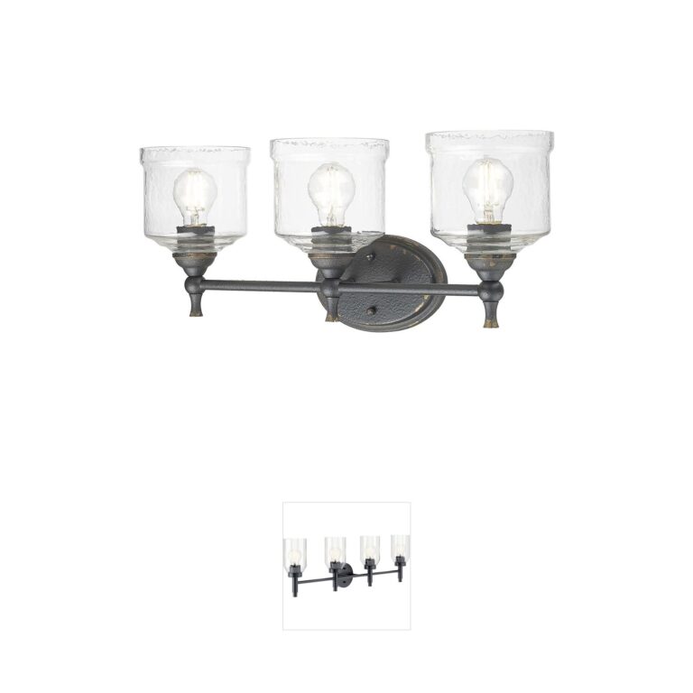 Golden Lighting Keating 3-Light Antique Black Iron Vanity