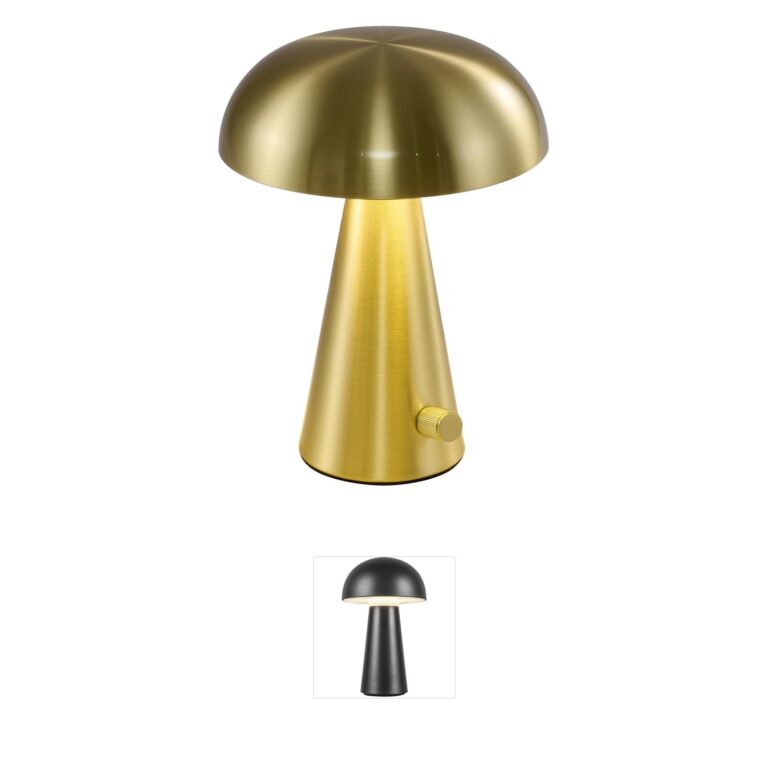 Bethel International Canada Satin Brass Metal Table Lamp