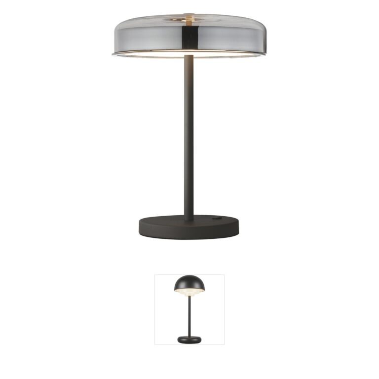 ET2 Voto Gunmetal and Smoke Glass LED Table Lamp