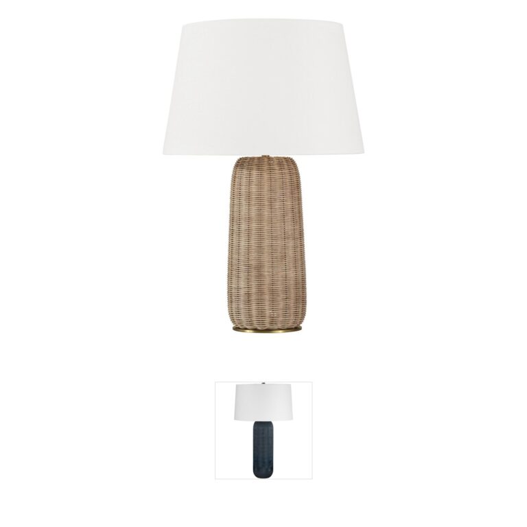 Visual Comfort Studio Collection Thom Filicia Dumar Blonde Rattan Table Lamp