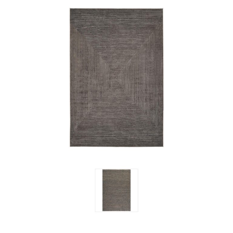 Lavin Rugs Livenza Dark Grey Linear Geometric Polyester Area Rug