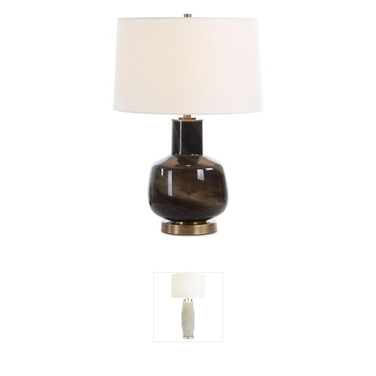 Uttermost Buchanan Smokey Charcoal Glass Table Lamp