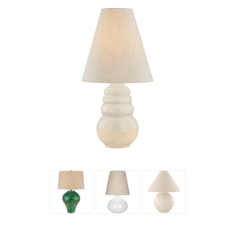 Hudson Valley Lighting Tybee Ceramic and Natural Linen Table Lamp