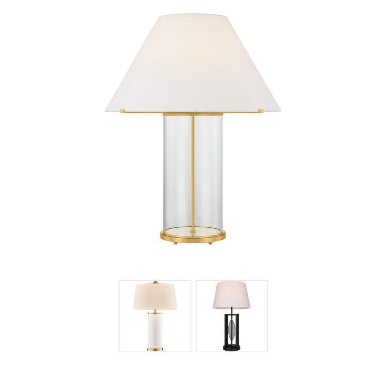 Hudson Valley Lighting Inglewood Glass Table Lamp with Linen Shade