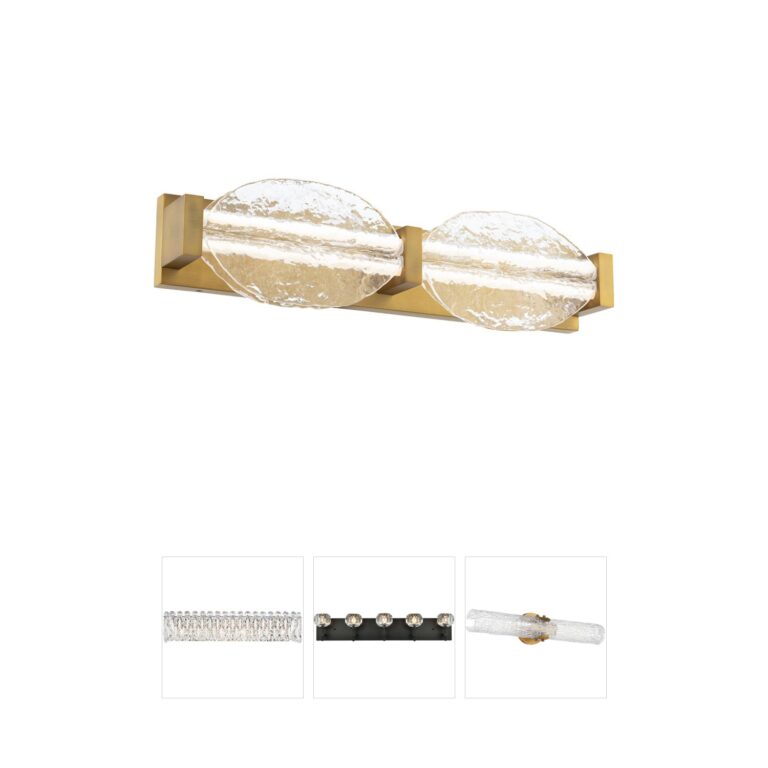 Modern Forms Deco Aged Brass LED Wall Sconce with Textured Glass