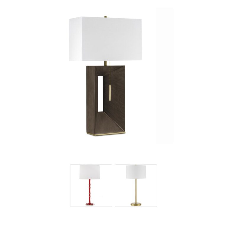 Nova of California Parallux Walnut & Brass LED Table Lamp