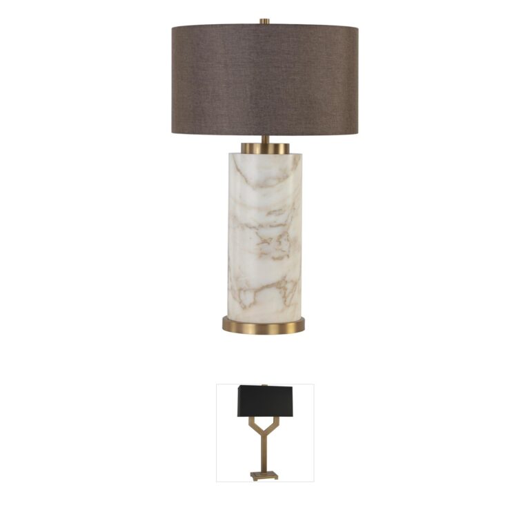 Sunpan Apollolina Calacatta Gold Marble Table Lamp