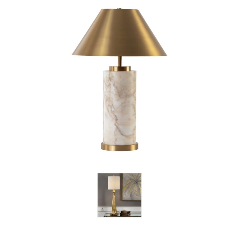 Sunpan Cilla Calacatta Gold Marble Table Lamp