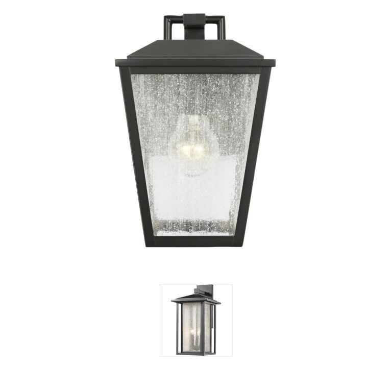 Visual Comfort Studio Collection Drew & Jonathan Kennewick Seeded Glass Outdoor Wall Lantern