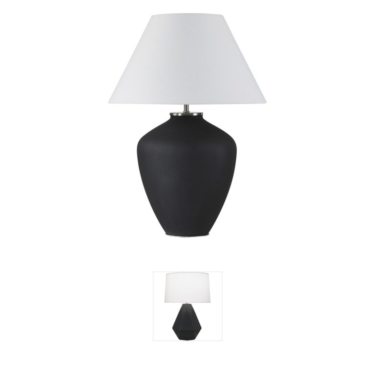 Renwil Jennie Ceramic Textured Matte Black Table Lamp