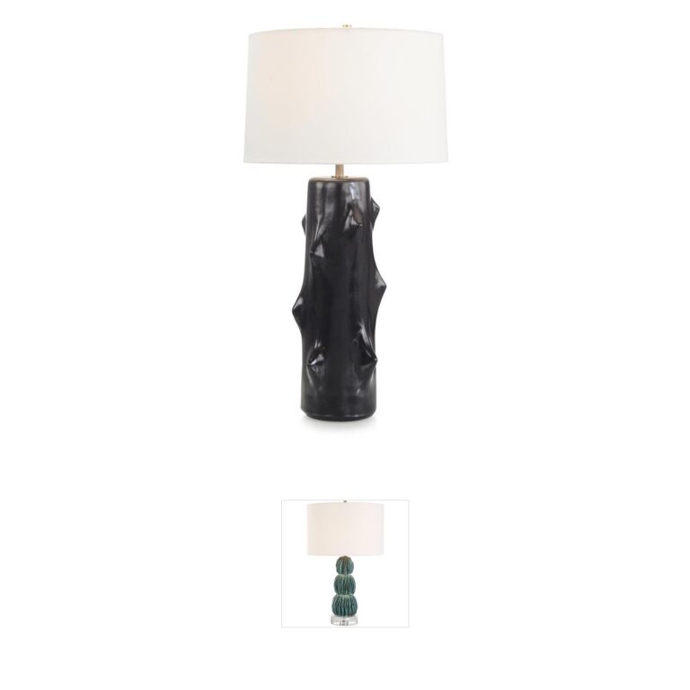 John-Richard Ceramic Sculpted 35-Inch Black Table Lamp