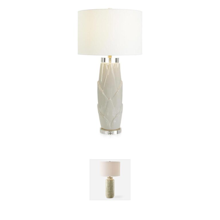 John-Richard Lush Leaves Botanical Gray Table Lamp