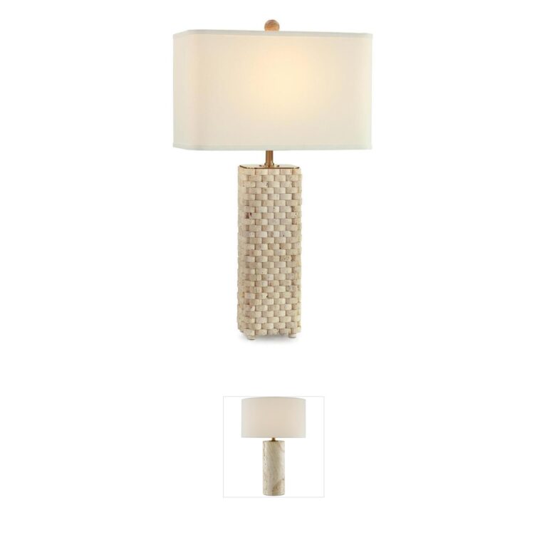 John-Richard Travertine Weave Table Lamp