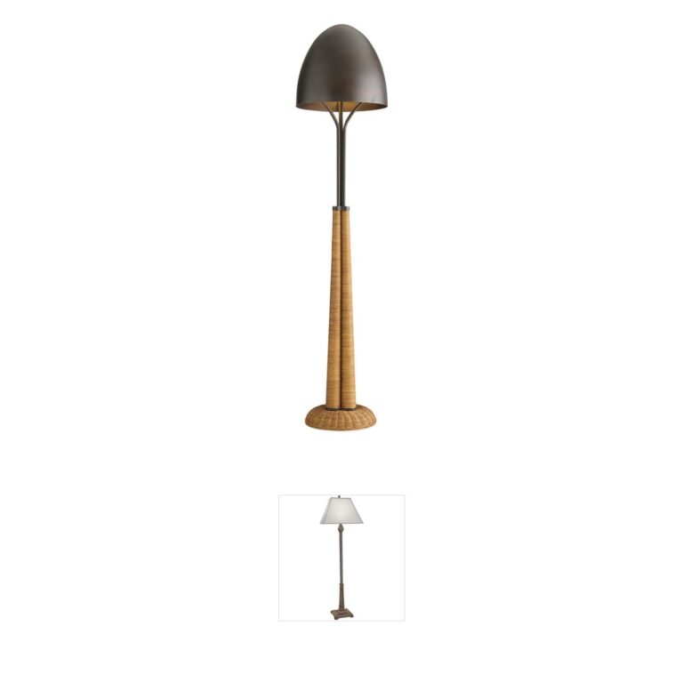 Arteriors Italia Rattan & Bronze Floor Lamp