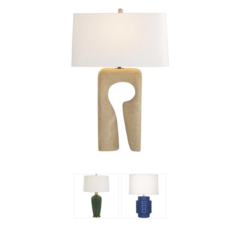 Arteriors Kamora Faux Travertine & Bronze Table Lamp