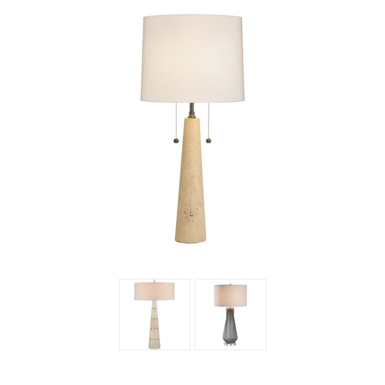 Arteriors Sidney Travertine & Bronze Table Lamp