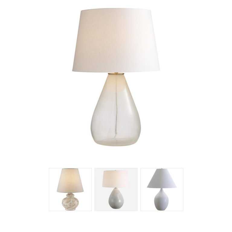 Arteriors Tiber Clear Seedy Glass Table Lamp