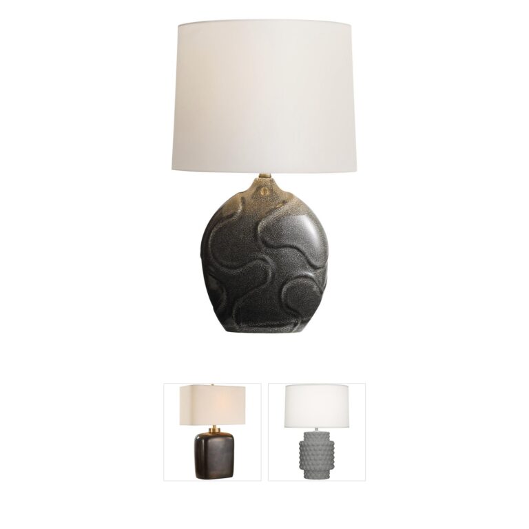 Arteriors Ismay Obsidian Reactive Porcelain Table Lamp