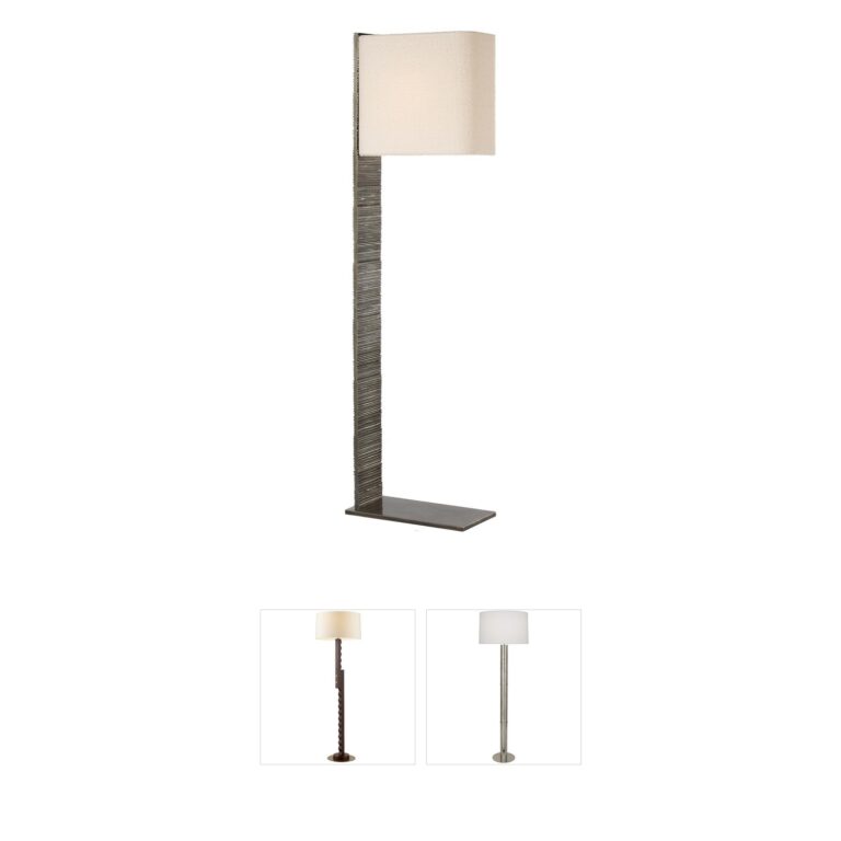 Visual Comfort Signature Collection Anne-Marie Barton Fumar Ridged Graphite Floor Lamp