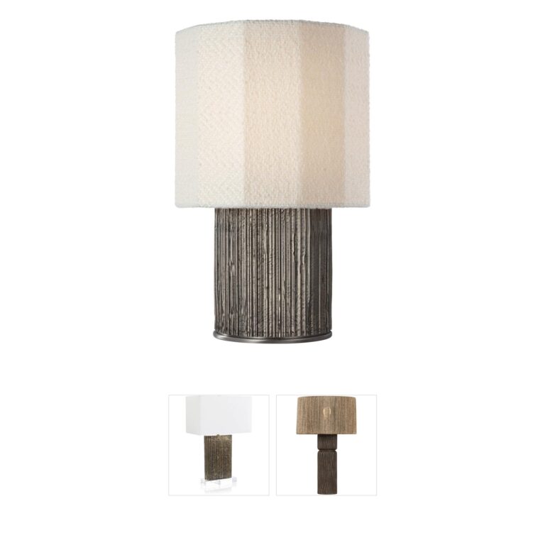 Visual Comfort Signature Collection Anne-Marie Barton Fumar Ridged Graphite Table Lamp