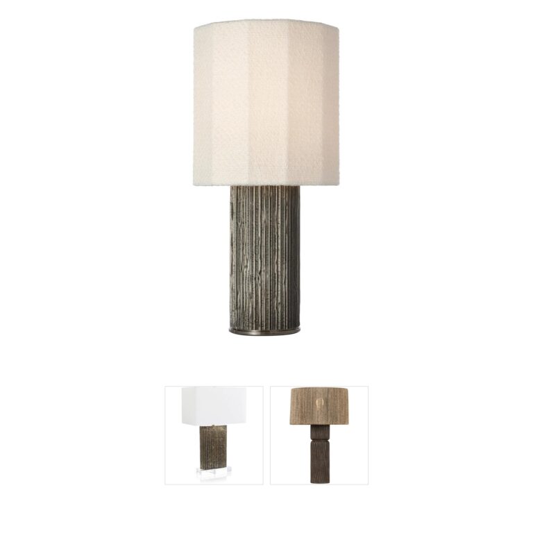 Visual Comfort Signature Collection Anne-Marie Barton Fumar Ridged Graphite Table Lamp