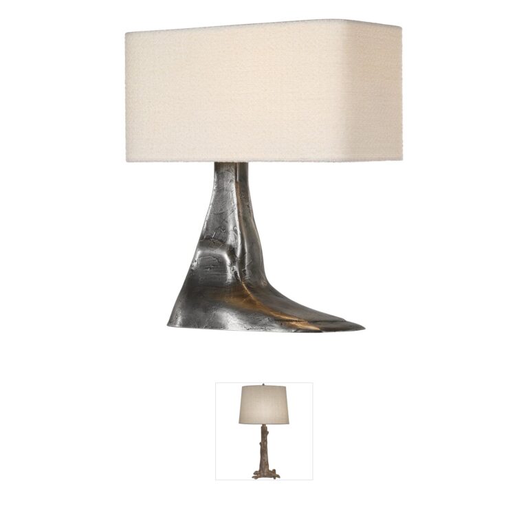 Visual Comfort Signature Collection Anne-Marie Barton Terra-Forma Museum Pewter Left Table Lamp