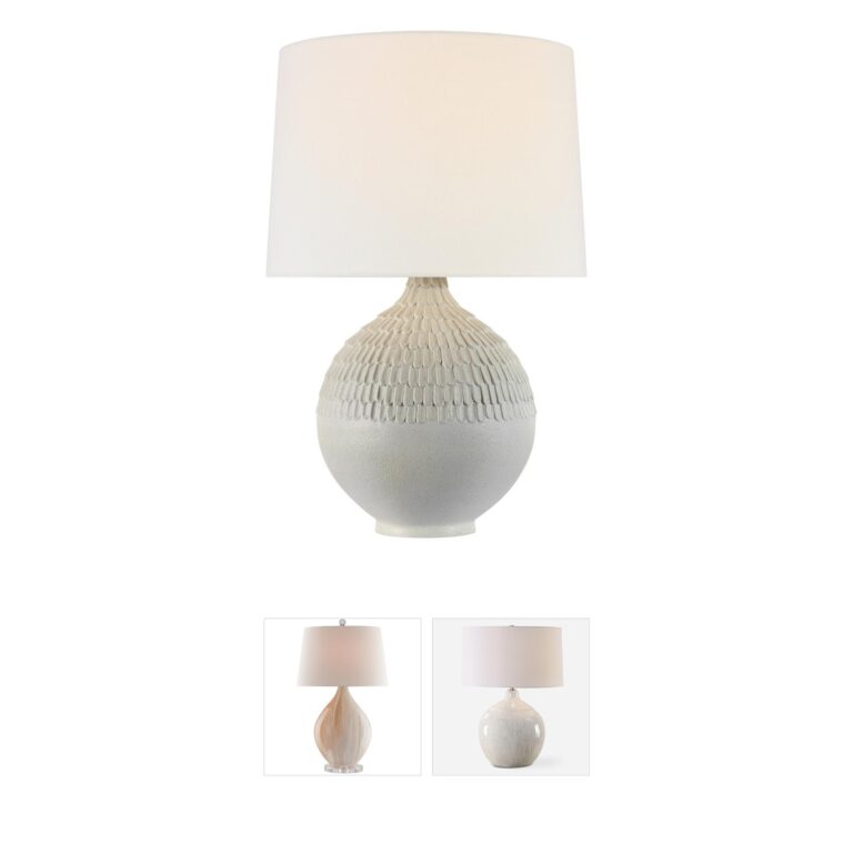 Visual Comfort Signature Collection AERIN Morava Hand Carved Table Lamp in Volcanic White