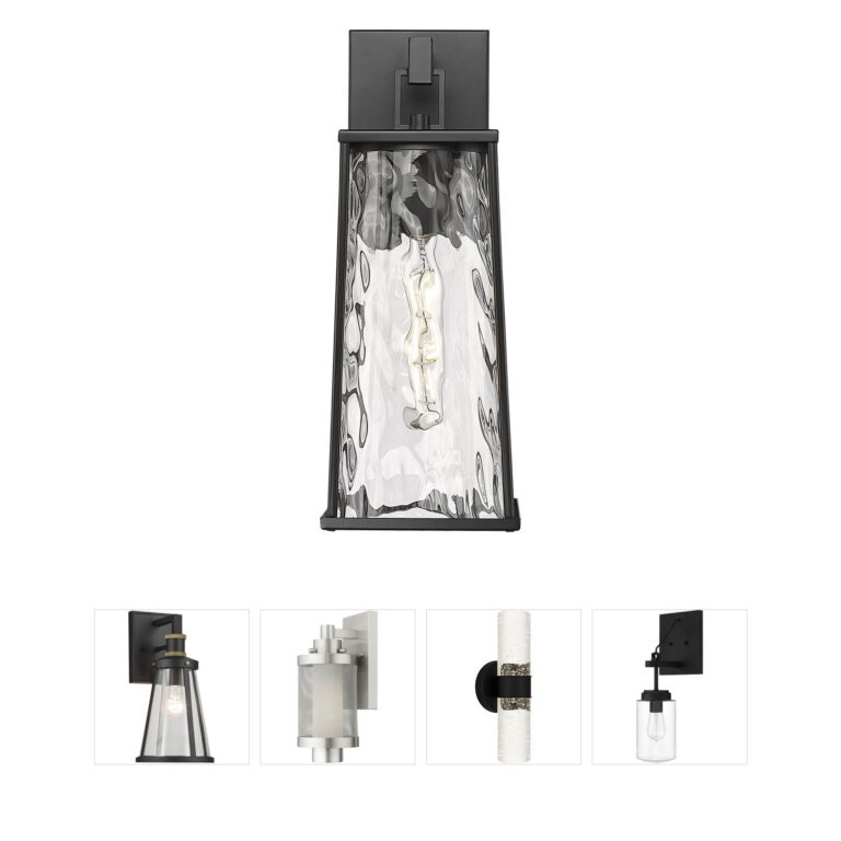 Millennium Lighting Dutton Powder Coated Black Outdoor Wall Sconce with Clear Water Glass