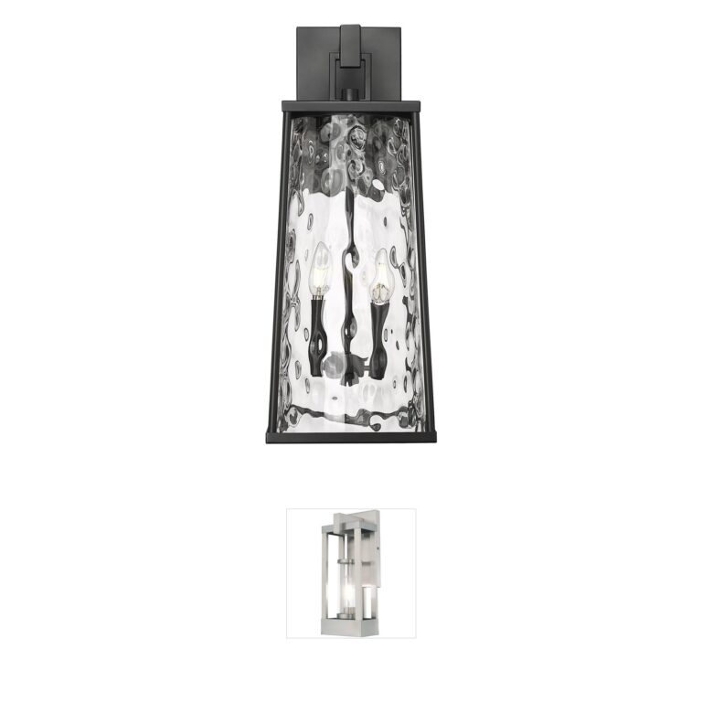 Millennium Lighting Dutton Powder Coated Black Outdoor Wall Sconce with Clear Water Glass