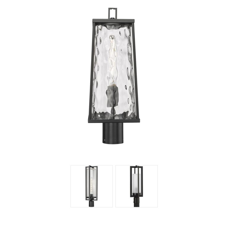 Millennium Lighting Dutton 20.5-inch Outdoor Post Lantern with Clear Water Textured Glass