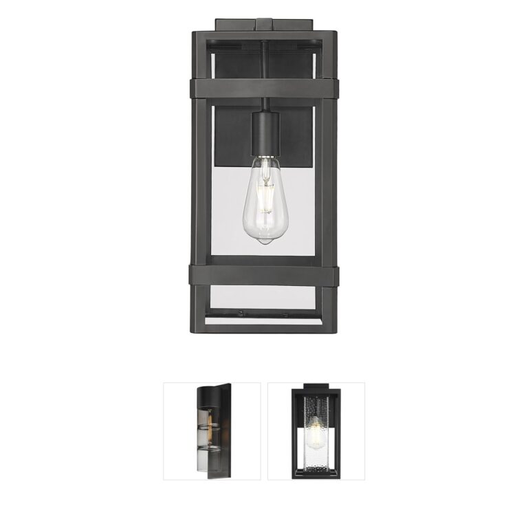 Millennium Lighting Payton Powder Coated Black Outdoor Wall Sconce with Clear Glass
