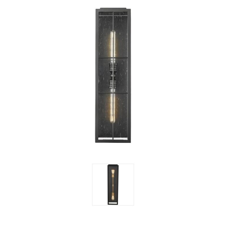 Millennium Lighting Jaxson Powder Coated Black Outdoor Wall Sconce with Clear Seeded Glass
