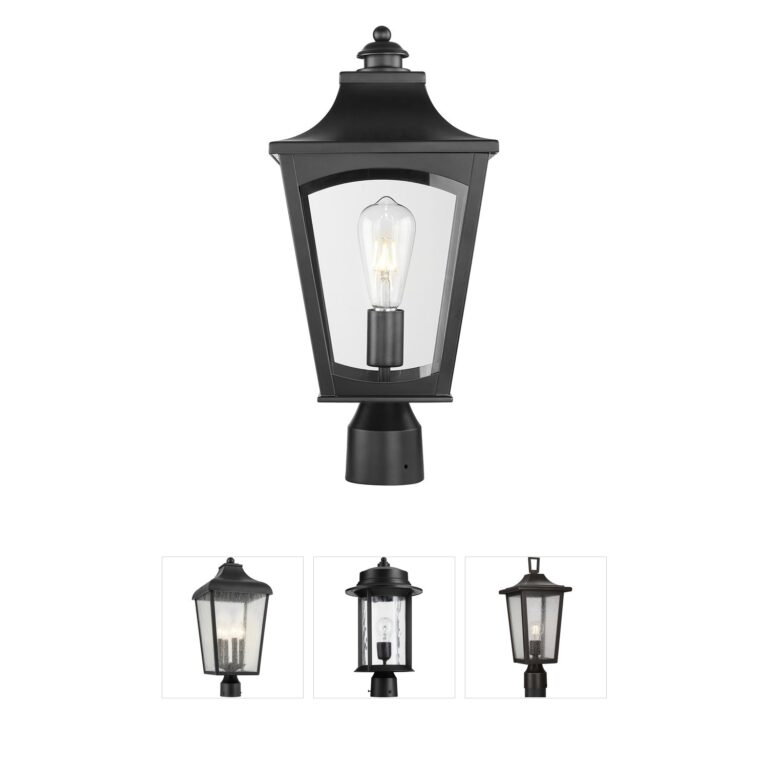 Millennium Lighting Curry 1-Light Powder Coated Black Outdoor Post Lantern