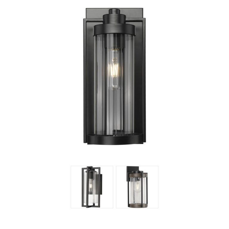 Millennium Lighting Braselton Steel & Ribbed Glass Outdoor Sconce