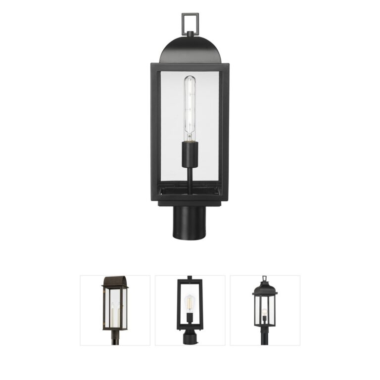 Millennium Lighting Beaufort 21-Inch Steel and Clear Glass Outdoor Post Lantern - Powder Coated Black