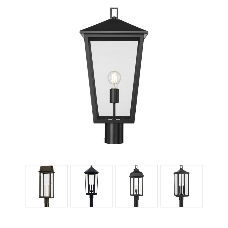 Millennium Lighting Munger Steel & Clear Glass Outdoor Post Lantern