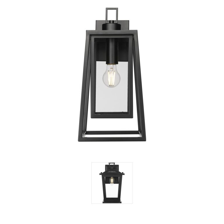 Millennium Lighting Denzell Steel & Clear Glass Outdoor Wall Sconce