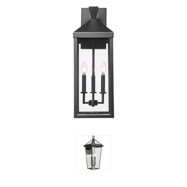 Millennium Lighting Yates Powder Coated Black Steel Outdoor Lantern Sconce
