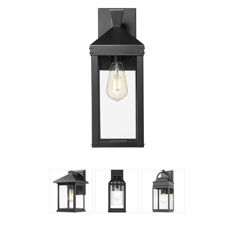 Millennium Lighting Yates Steel & Clear Glass Outdoor Wall Sconce