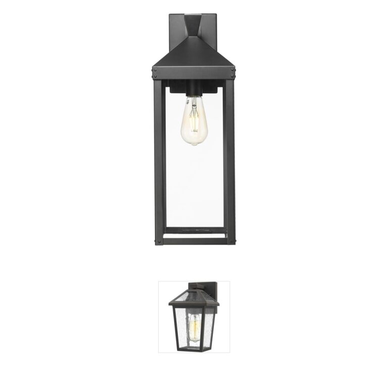Millennium Lighting Yates Steel & Clear Glass Outdoor Wall Sconce
