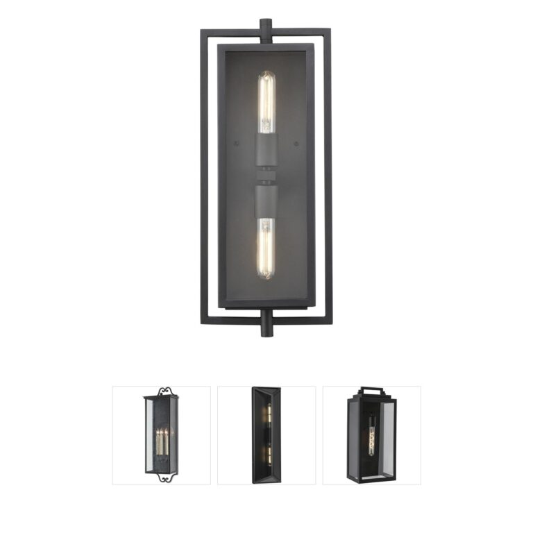 Millennium Lighting Rankin Textured Black Outdoor Wall Sconce with Clear Glass