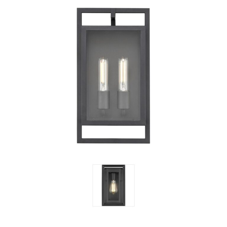 Millennium Lighting Agatha Textured Black Outdoor Wall Sconce with Clear Glass