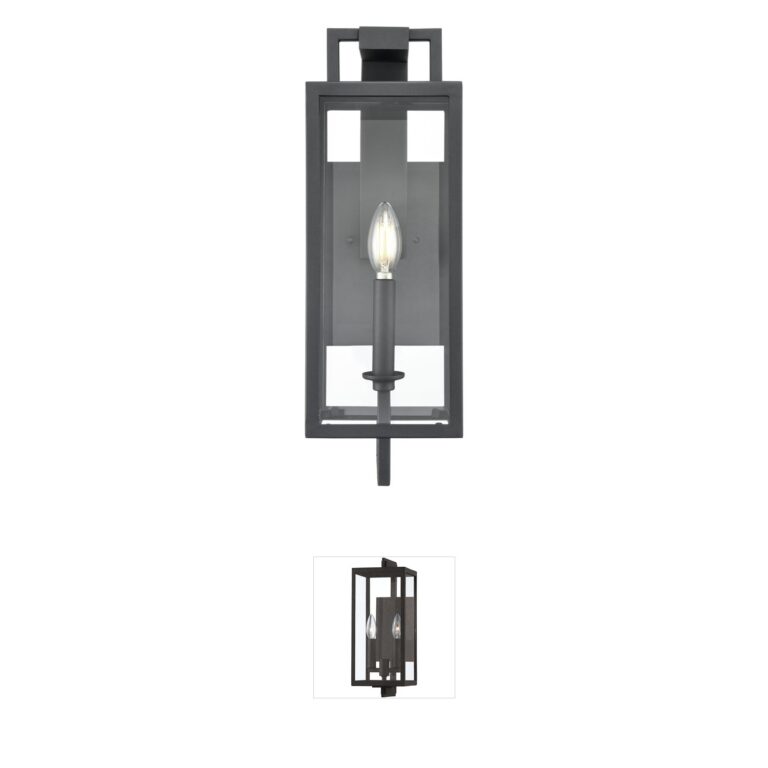 Millennium Lighting Lamont Textured Black Outdoor Wall Sconce with Clear Glass