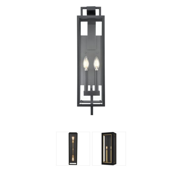 Millennium Lighting Lamont 2-Light Textured Black Outdoor Sconce with Clear Glass