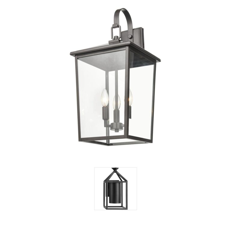 Millennium Lighting Fetterton 3-Light Bronze Outdoor Lantern Sconce with Clear Glass