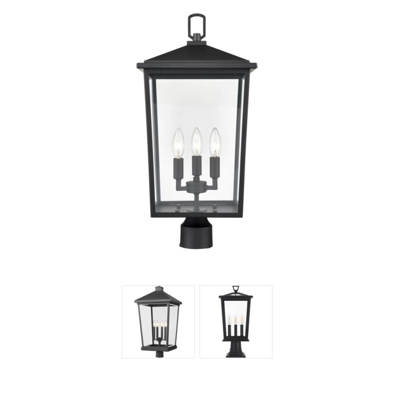 Millennium Lighting Fetterton 3-Light Powder Coated Black Outdoor Post Lantern