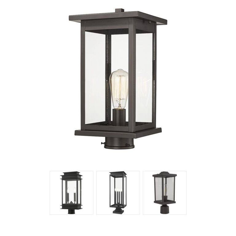 Millennium Lighting Bowton Cast Metal Outdoor Post Lantern with Clear Glass