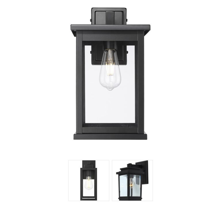 Millennium Lighting Bowton II Powder Coated Black Outdoor Wall Sconce with Clear Glass