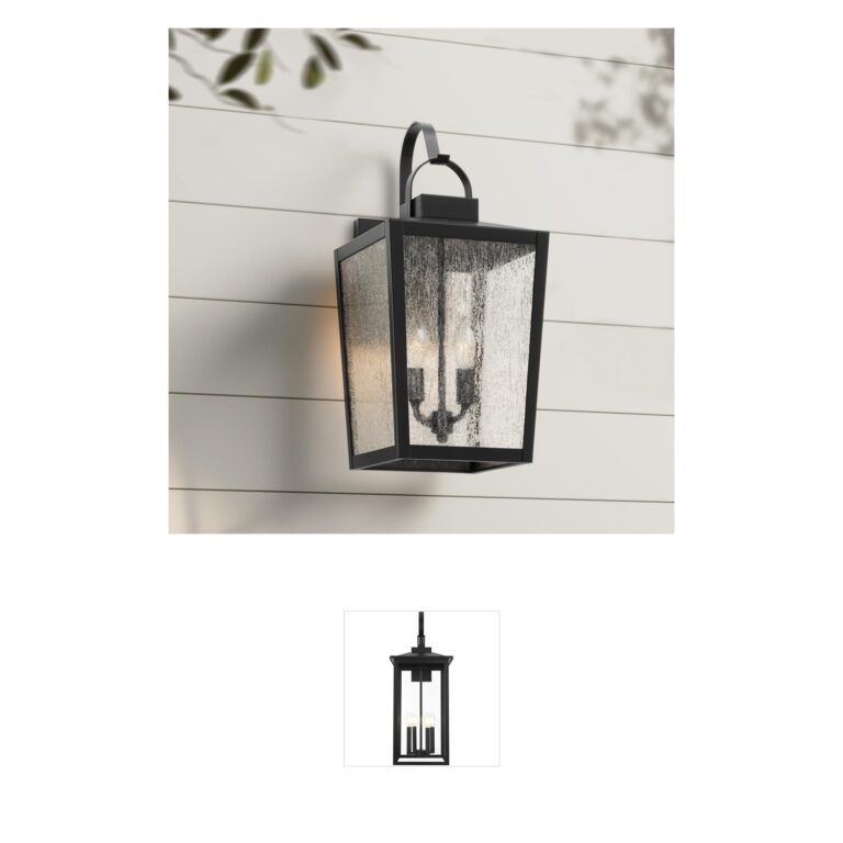 Millennium Lighting Devens Powder Coated Black Outdoor Wall Sconce with Clear Seeded Glass
