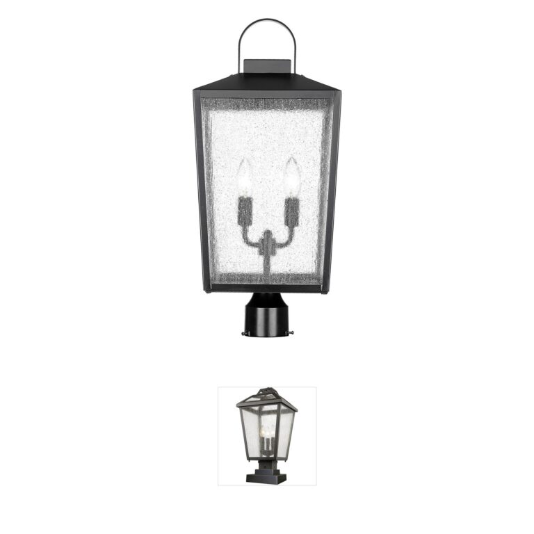 Millennium Lighting Devens Powder Coated Black Metal Post Lantern